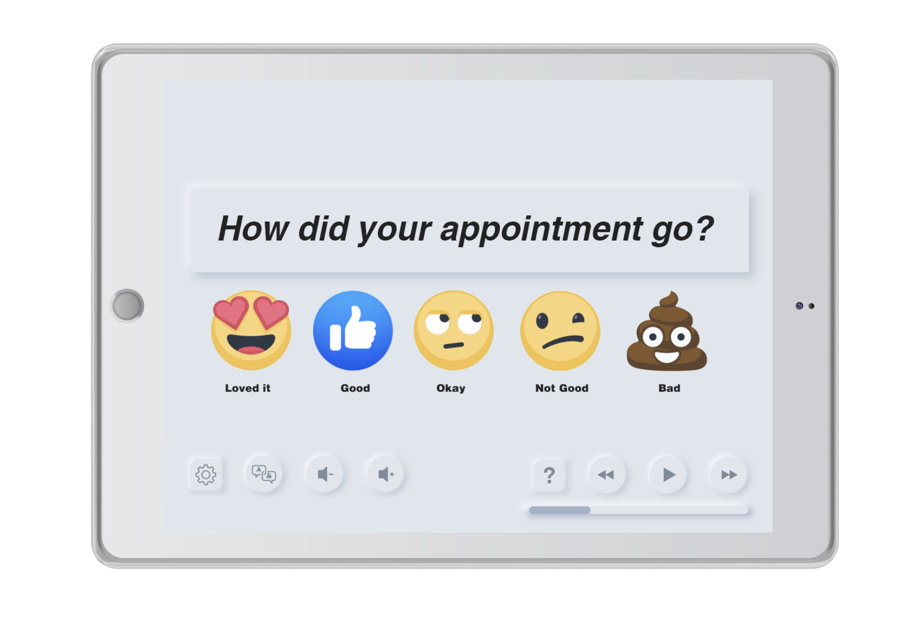 CAISY Survey question UI screen