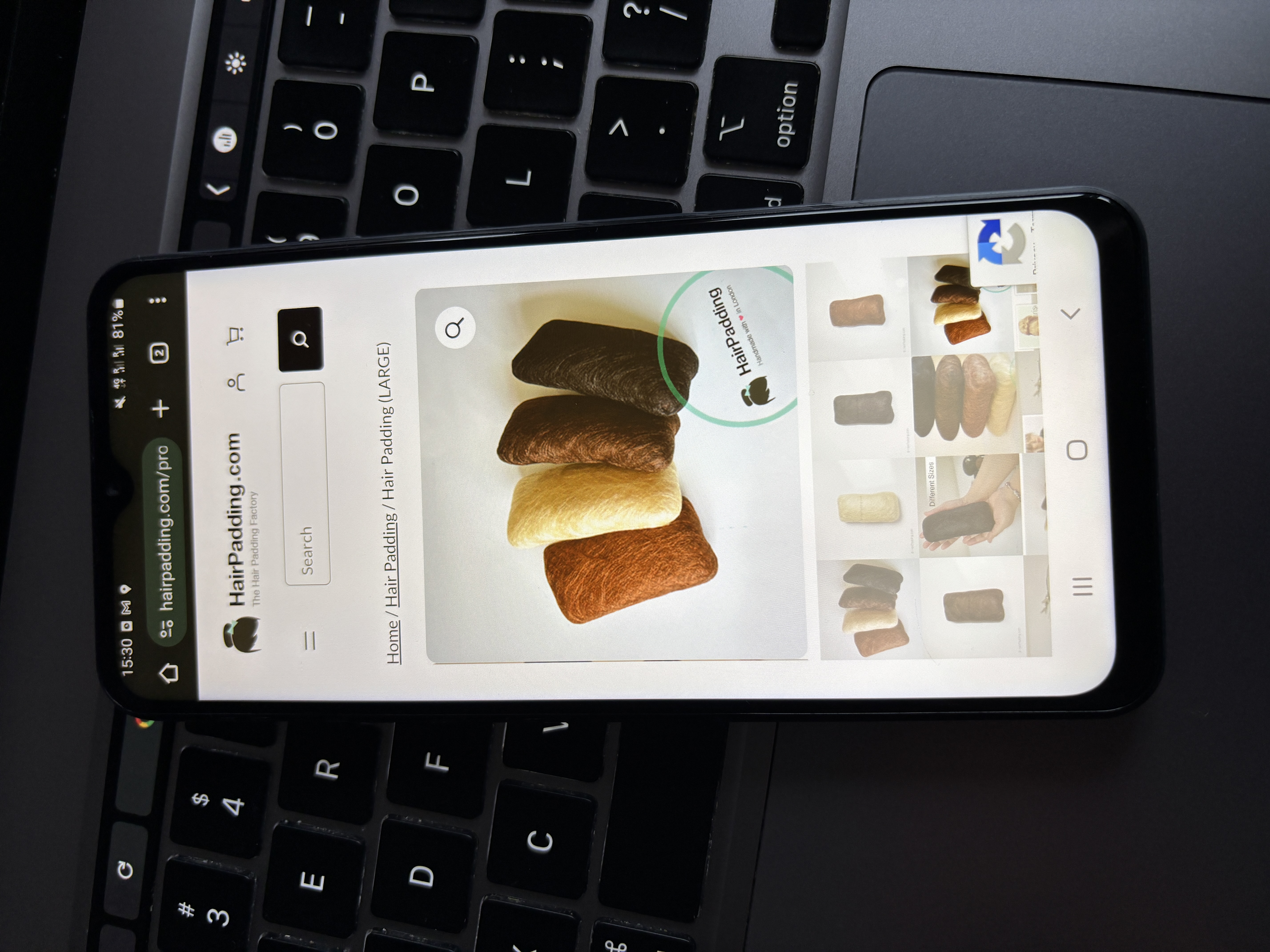 HairPadding mobile view 1