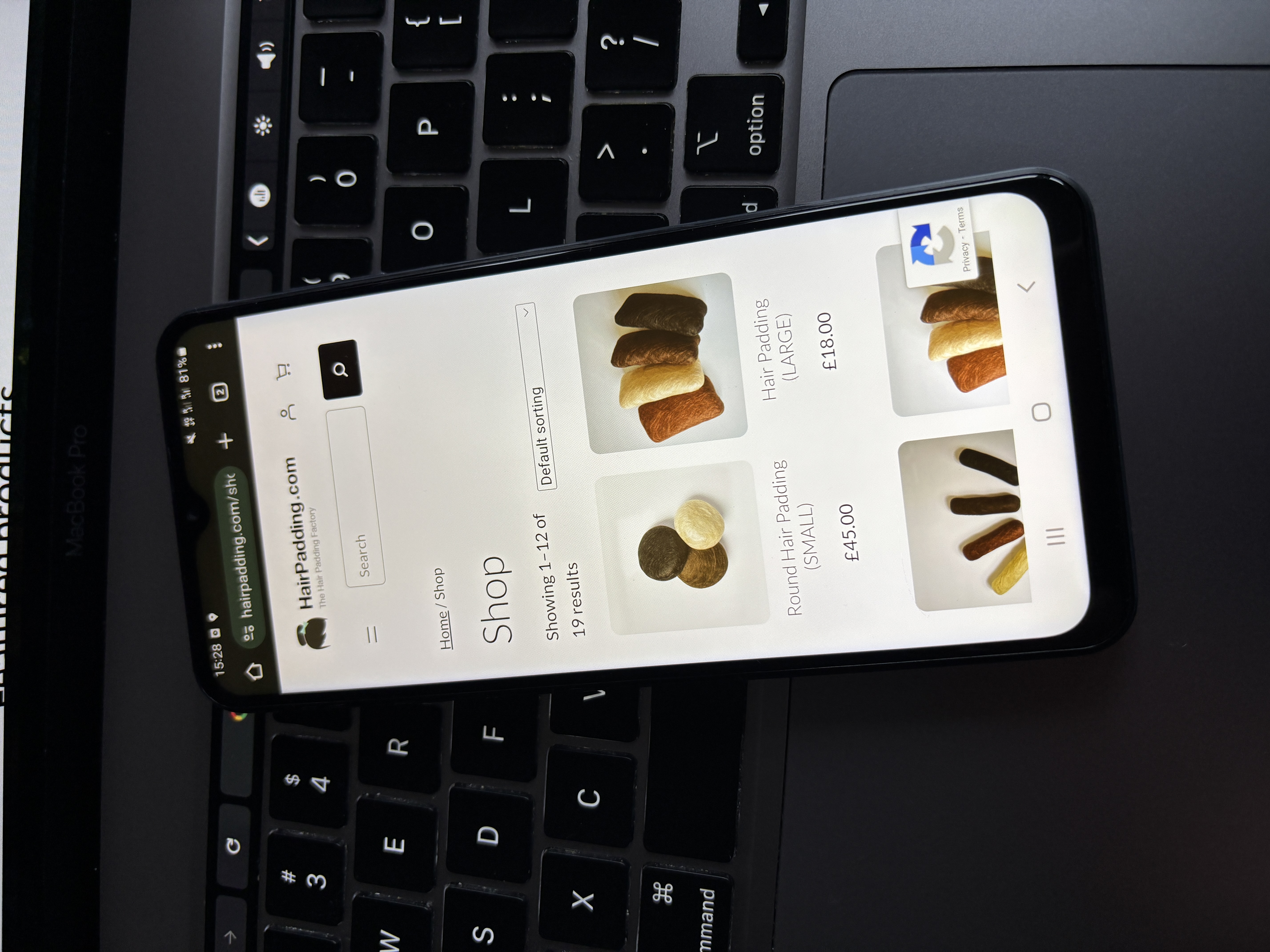 HairPadding mobile view 2