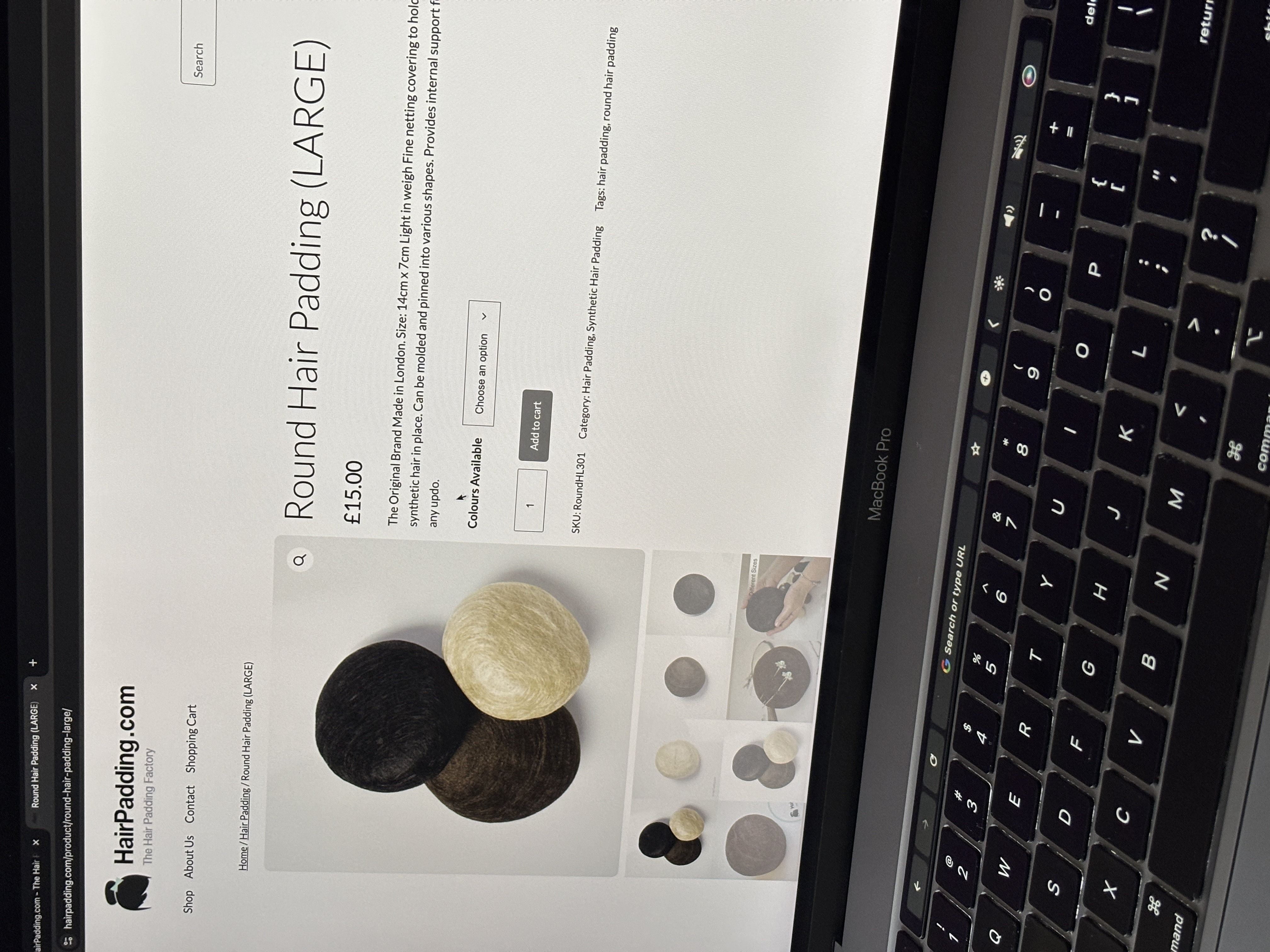 HairPadding product detail page layout