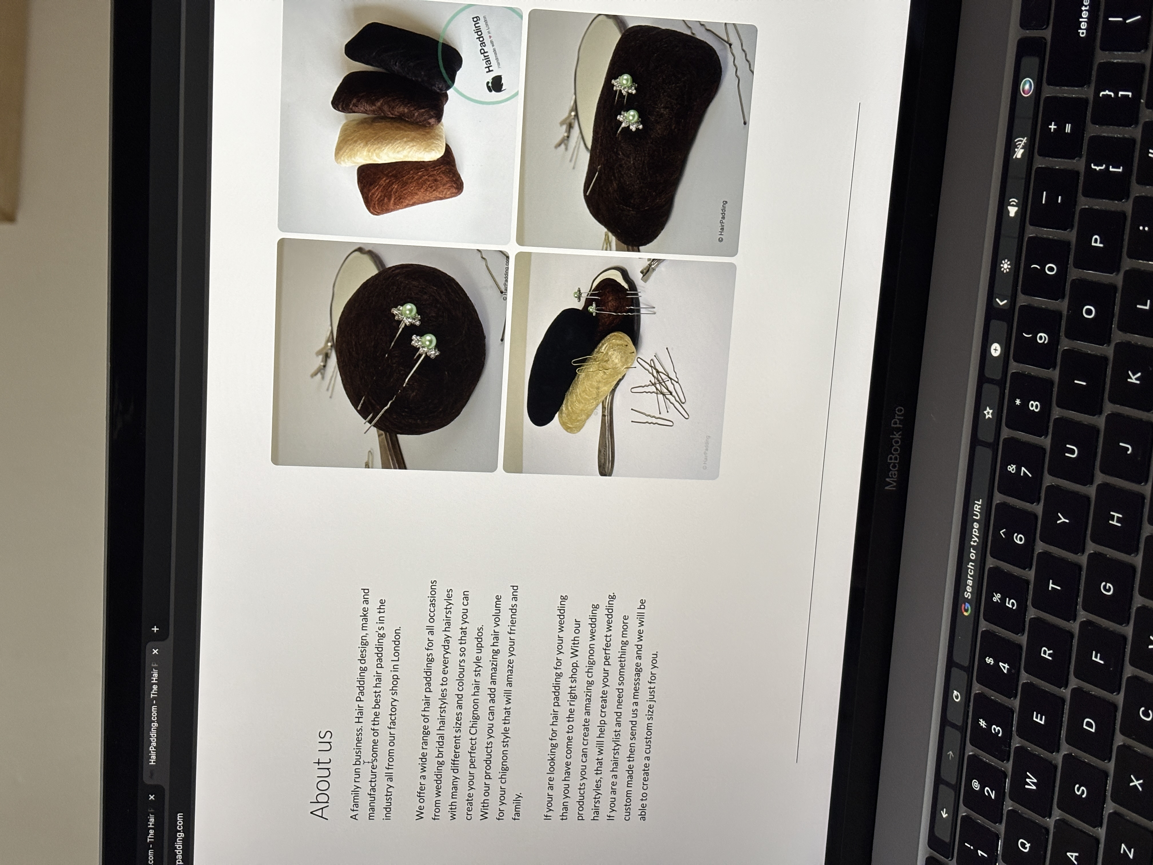 HairPadding website About page